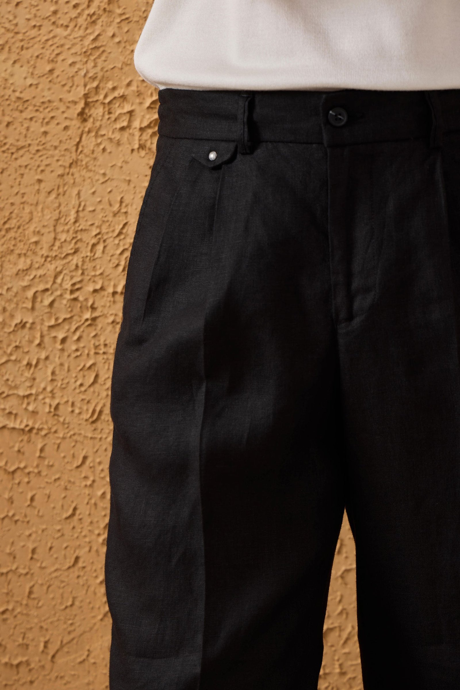 Men’s Black Linen Smart Casual 2 Piece Suit Zip Front Safari Style Summer 8 Men’s Black Linen Smart Casual 2 Piece Suit Zip Front Safari Style Summer - Image 8