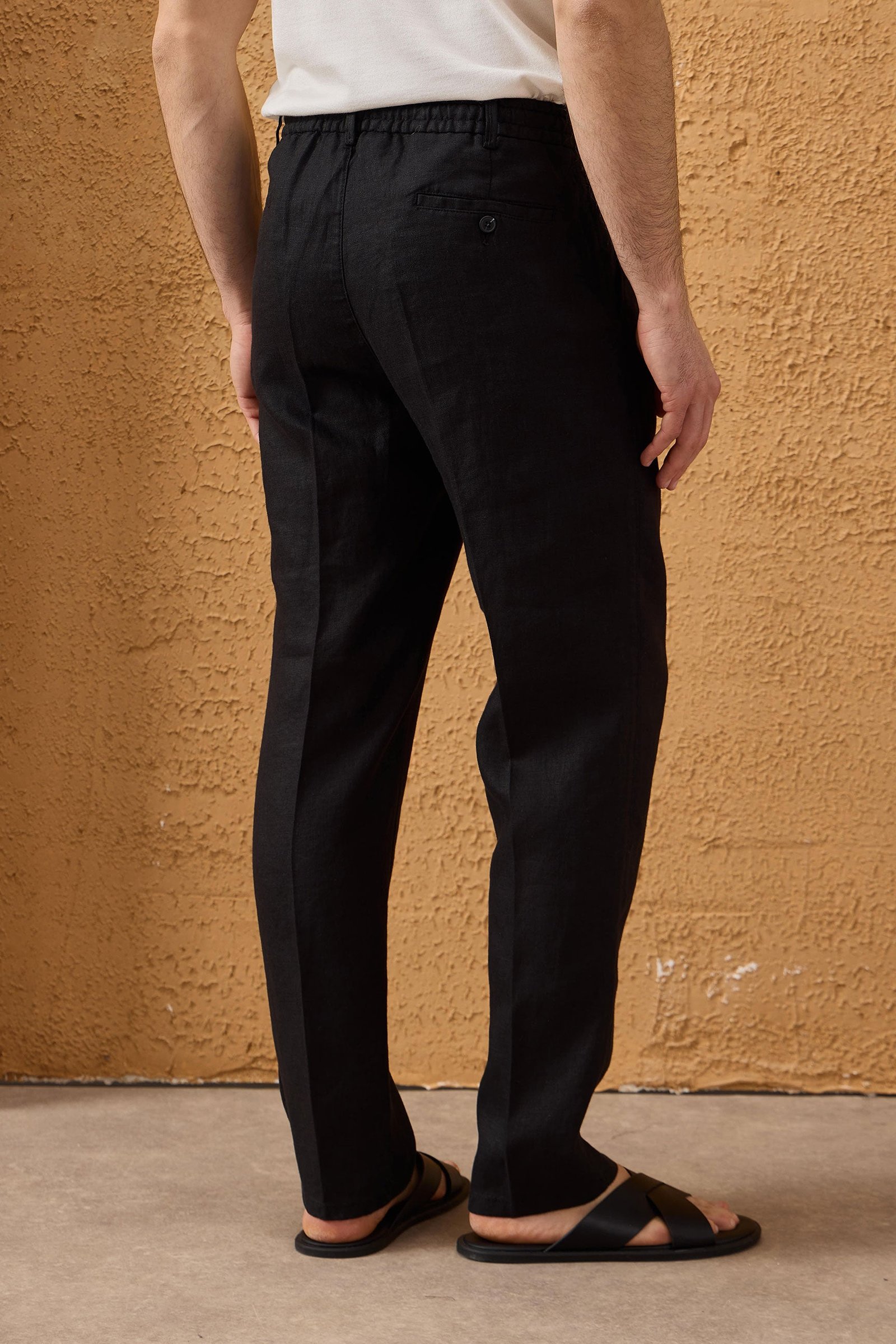 Men’s Black Linen Smart Casual 2 Piece Suit Zip Front Safari Style Summer 9 Men’s Black Linen Smart Casual 2 Piece Suit Zip Front Safari Style Summer - Image 9