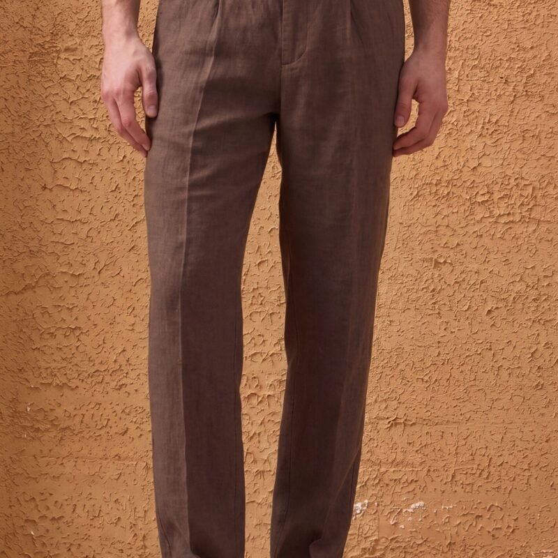 Men’s Black Zip Linen Jacket & Brown Trousers Set Smart Casual Summer Outfit 12 men s black zip linen jacket brown trousers set smart casual summer outfit 2 scaled - stylecityinc