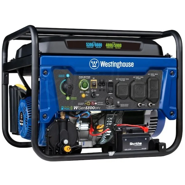 Westinghouse WGen5300DFc – 5300 Watt Electric Start Dual-Fuel Portables Generators w/ Wireless Remote Start, RV Outlet & CO Sensor (49-State) 8 Westinghouse WGen5300DFc – 5300 Watt Electric Start Dual-Fuel Portables Generators w/ Wireless Remote Start, RV Outlet & CO Sensor (49-State) - Image 8