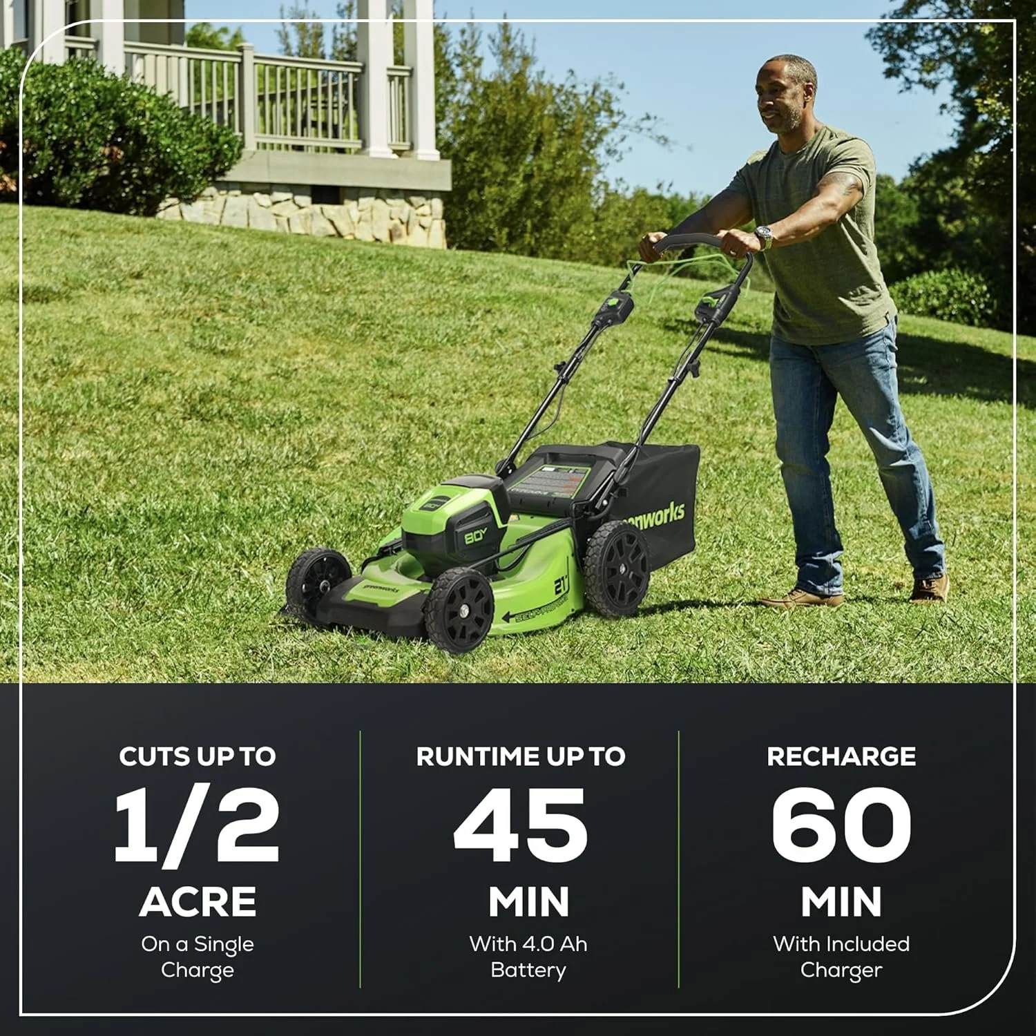Greenworks 80V 21″ Cordless Self-Propelled Lawn Mowers. 3 Greenworks 80V 21″ Cordless Self-Propelled Lawn Mowers. - Image 3