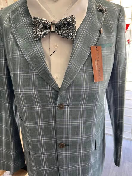 Men's Grey Embroidered Formal Suit