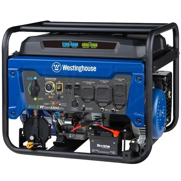 Westinghouse WGen5300DFc – 5300 Watt Electric Start Dual-Fuel Portables Generators w/ Wireless Remote Start, RV Outlet & CO Sensor (49-State) 3 Westinghouse WGen5300DFc – 5300 Watt Electric Start Dual-Fuel Portables Generators w/ Wireless Remote Start, RV Outlet & CO Sensor (49-State) - Image 3
