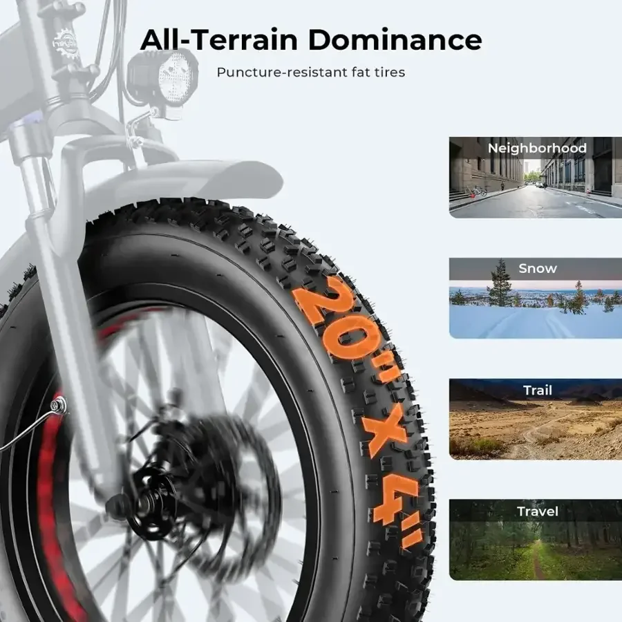 Heybike Fat Tire Mountain Electric Bikes, 1200 W, 45 Miles, 1~3 Pedal Assist, Greys 2 Heybike Fat Tire Mountain Electric Bikes, 1200 W, 45 Miles, 1~3 Pedal Assist, Greys - Image 2