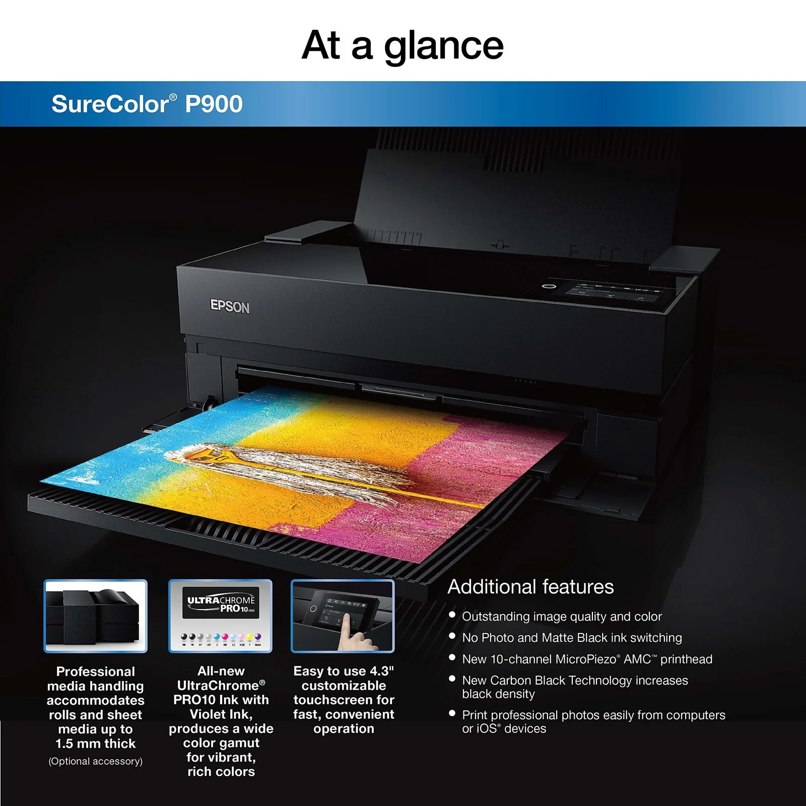 Epson SureColors SC‐P900 Large Format Printer Wi-Fi Inkjet Colour 5760 x 1440 DPI A3 (297 x 420 mm) Ethernet LAN 3 Epson SureColors SC‐P900 Large Format Printer Wi-Fi Inkjet Colour 5760 x 1440 DPI A3 (297 x 420 mm) Ethernet LAN - Image 3