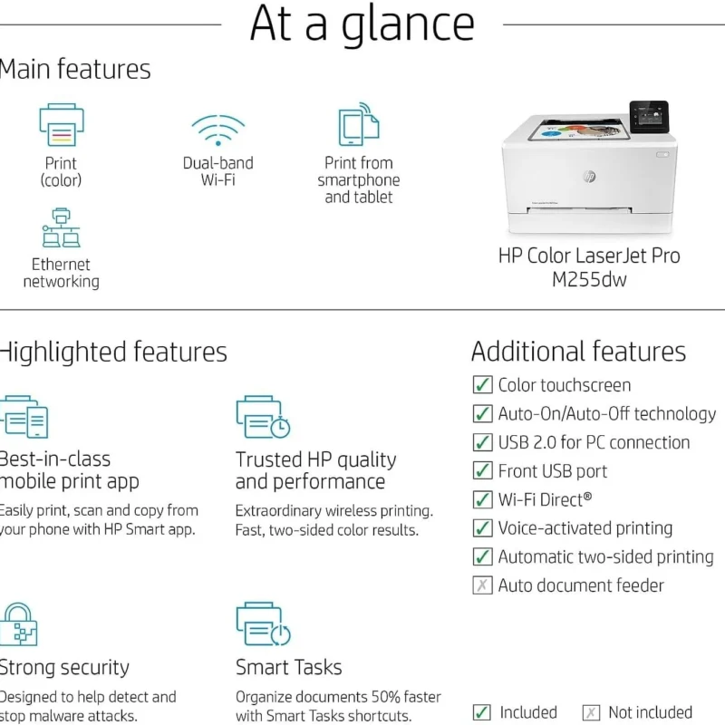 Hp Color Laserjet Pro M255dw Wireless Laser Printers 5 d3 15 1 - stylecityinc