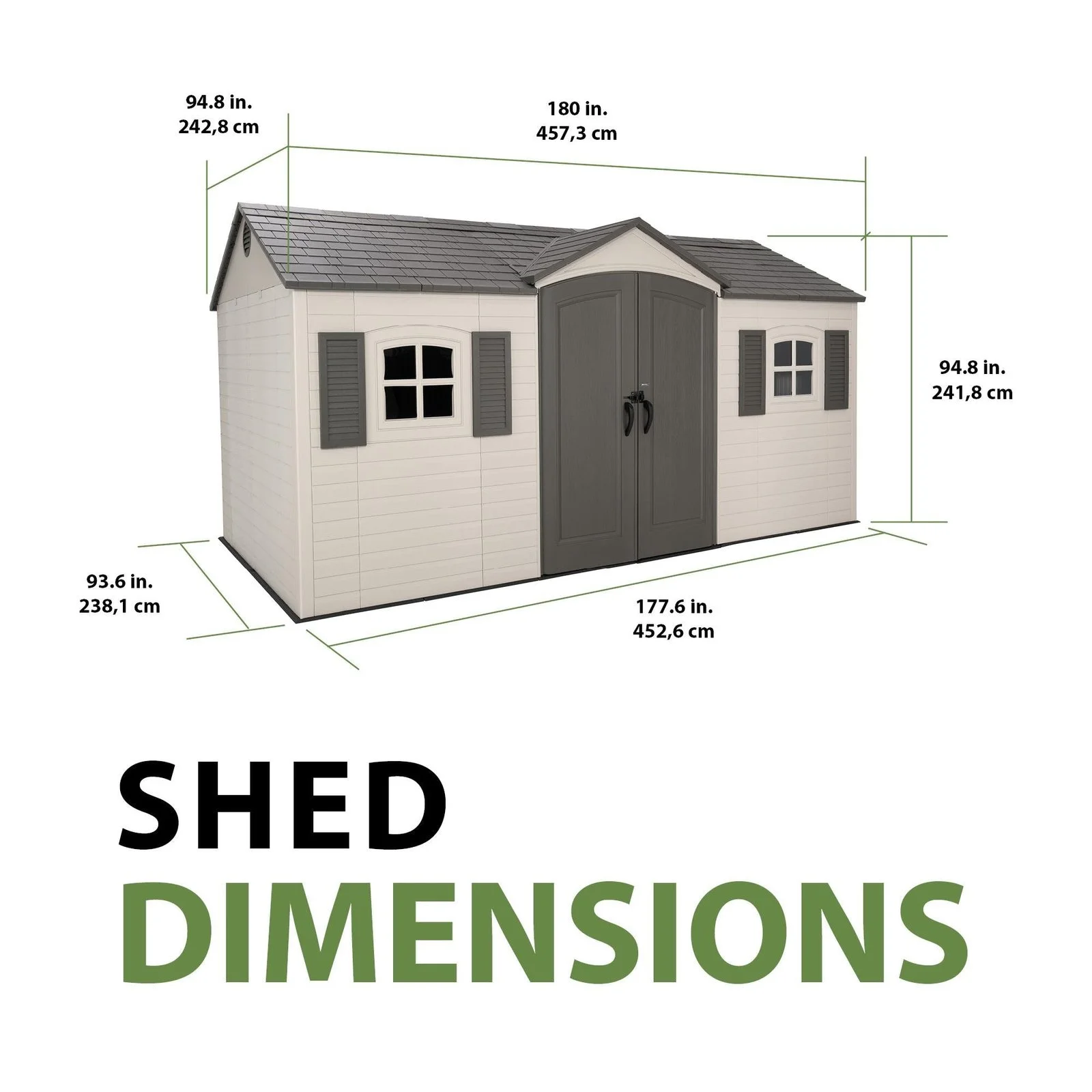 Lifetime Legacy 15 ft x 8 ft Outdoor Storage Sheds – 60465 2 Lifetime Legacy 15 ft x 8 ft Outdoor Storage Sheds – 60465 - Image 2