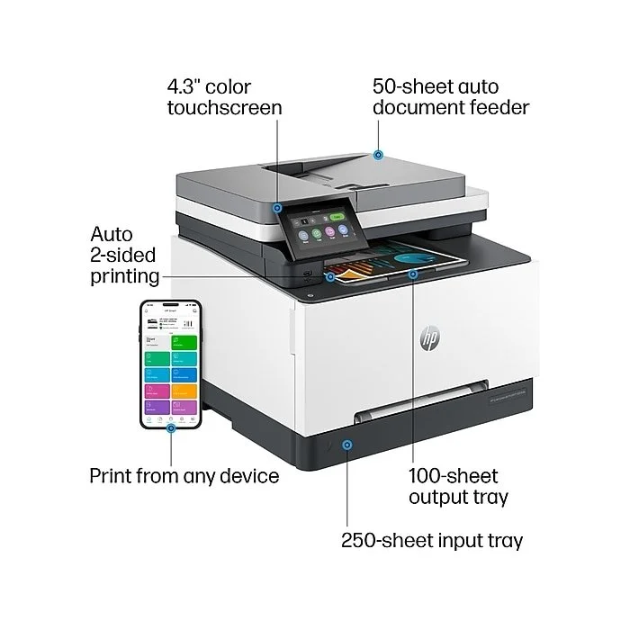 HP Color LaserJet Pro MFP 3301fdw | Colors | Print, copy, scan, fax | Wireless | 499Q5F#BGJ 3 HP Color LaserJet Pro MFP 3301fdw | Colors | Print, copy, scan, fax | Wireless | 499Q5F#BGJ - Image 3