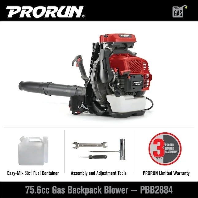PRORUN PBB2884 Gas Backpacks Leaf Blower 2 PRORUN PBB2884 Gas Backpacks Leaf Blower - Image 2