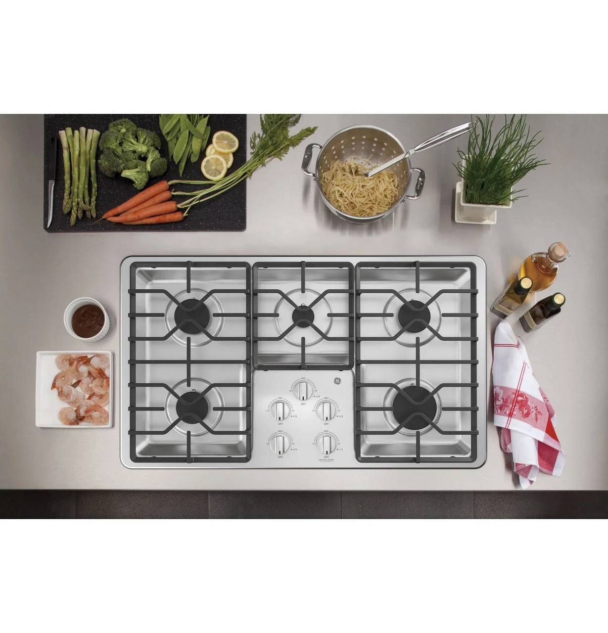 GE 36″ Built-In Gas Cooktops JGP3036SLSS 2 GE 36″ Built-In Gas Cooktops JGP3036SLSS - Image 2
