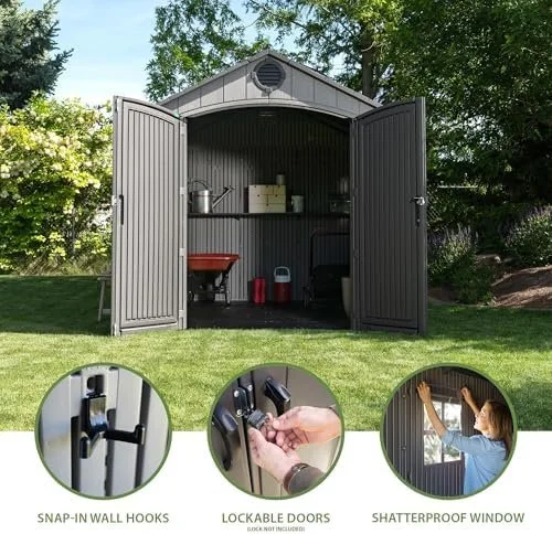 Lifetime Outdoor Storage Shed, 8 x 10 Foot, Grays 2 Lifetime Outdoor Storage Shed, 8 x 10 Foot, Grays - Image 2