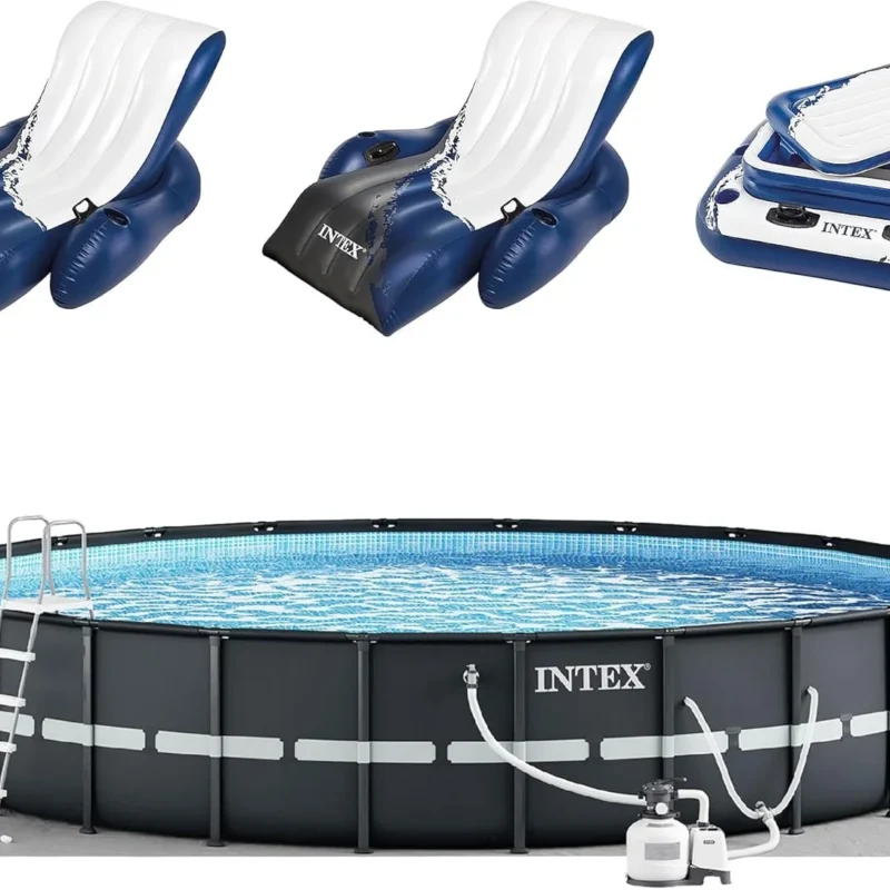 Intex Ultra XTR Round Frame Pool with Pumps, Cooler, and Floats (2 Packs)