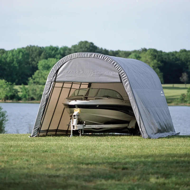 ShelterCoat Custom Round Wind and Snow Rated Shelter, 12 ft. x 20 ft. x 8 ft. Standard PE 9 oz. Grays 5 n3 18 1 - stylecityinc
