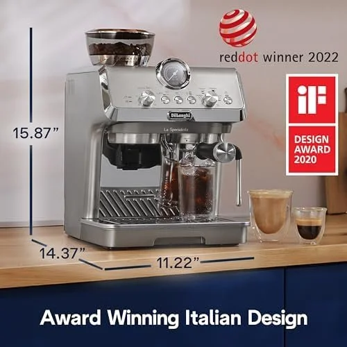 De’Longhi La Specialista Arte Evo Espresso Machine – Compact Cold Brew Coffee Maker with Grinder, Milk Steam Wand/Frother & Tamping Tools – Home Barista Kit for Lattes, Cappuccinos, Iced Coffees 4 De’Longhi La Specialista Arte Evo Espresso Machine – Compact Cold Brew Coffee Maker with Grinder, Milk Steam Wand/Frother & Tamping Tools – Home Barista Kit for Lattes, Cappuccinos, Iced Coffees - Image 4