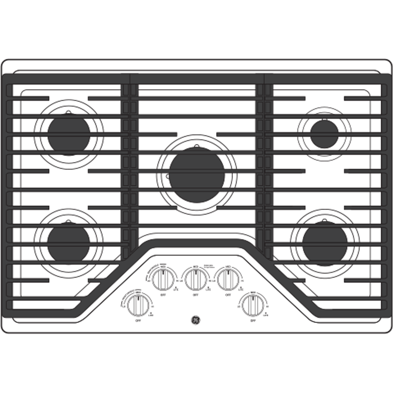GE 30″ Built-In Gas Cooktops JGP5030DLBB 3 GE 30″ Built-In Gas Cooktops JGP5030DLBB - Image 3